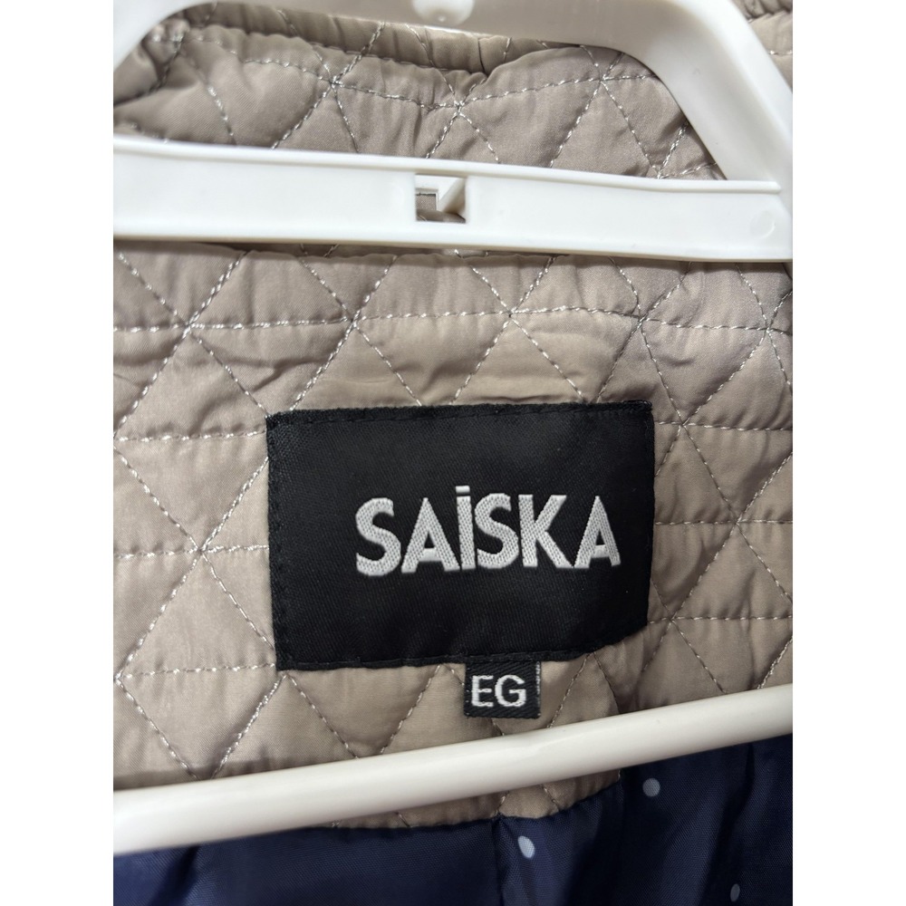 SAISKA Jacket Womens‎ XL Beige Quilted Full Zip Outdoor Lined Polyester Coat - Picture 5 of 9
